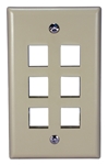 6Port Beige Wall Plate for Modular Keystone Jack C5WP-6P 037229714746 Category 5 - C5 Basic Wall Plate Assemblies, Wall Plate, Beige, 6 Ports C5WP-6PW  JE317-V6/WH-UN 539577  C5WP6P C5WP-6P      2213  microcenter Eckhardt Discontinued
