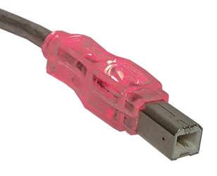 3ft USB 2.0 480Mbps Type A Male to B Male Translucent Illuminated/Lighted Cable with Red LEDs CC2209C-03RDL 037229229615