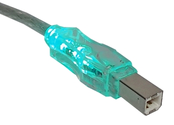 6ft USB 2.0 480Mbps Type A Male to B Male Translucent Illuminated/Lighted Cable with Green LEDs CC2209C-06GNL 037229229448