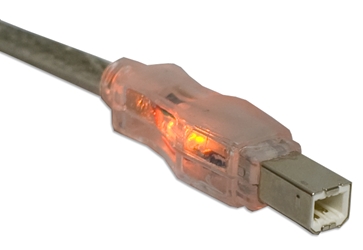 6ft USB 2.0 480Mbps Type A Male to B Male Translucent Illuminated/Lighted Cable with Orange LEDs CC2209C-06ORL 037229229837