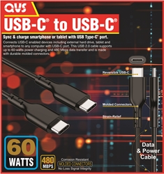 1.5ft USB-C to USB-C 2.0 60-Watts Data & Power Cable CC2230B-1.5F 037229230895 Black microcenter Malone, USB-C, USB C, USB-A, USB A 1.5-feet, 1.5feet, 1.5ft, 480Mbps, 3Amp