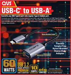 USB-C Male to USB-A Female 3.2 Gen 1 5Gbps 60-Watts Conversion Adaptor CC2231MF 037229230499 Black microcenter 448231 Matthews Pending, USB-C, USB-A