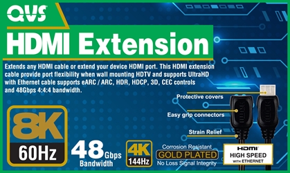 6-Inch Ultra High Speed HDMI UltraHD 8K 48Gbps with Ethernet Extension Cable HD8X-05F 037229492286 6 Inch, 6Inch microcenter Approved