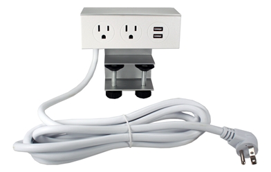 Adjustable Deskmount Dual-Power Outlets with Dual-USB 3.5Amp Charger & 10ft Power Cord P2P2U-10A 037229231694