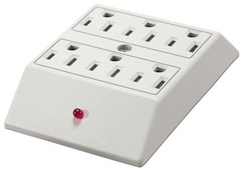 6-Outlets Wallmount Surge Protector SP011 037229770117 Surge Protector/Power Strip, 6 Outlets, Wall Mount Design, Plastic Case PS-06  AB-6  TB7304 SP011 SP011      3832 IMCE